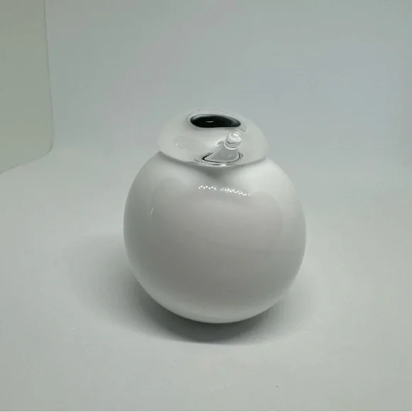 Oiva Toikka Glass Bird Puffball by Iittala Finland Finnish Sculpture White Small